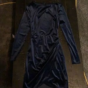 Satin navy blue dress